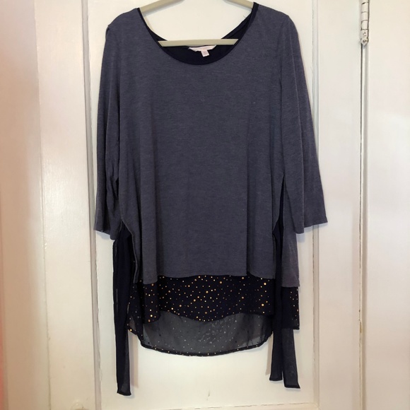 LC Lauren Conrad Purple Mock Layer Tunic - Picture 3 of 6
